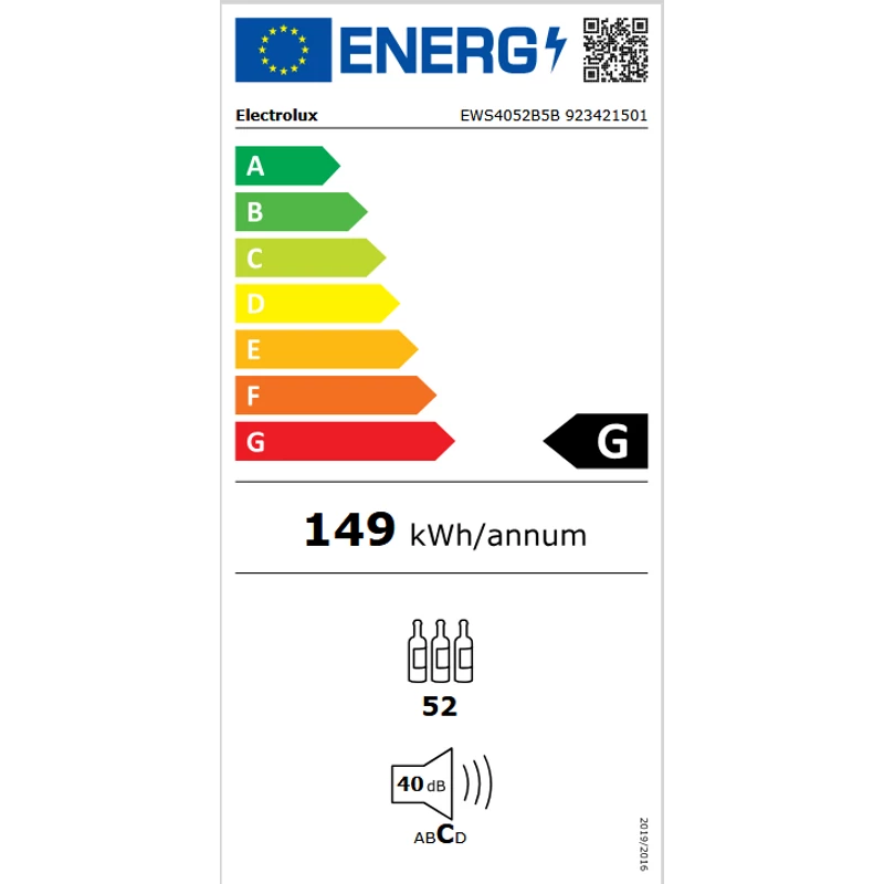 Electrolux EWS4052B5B beépíthető borhűtő 52 palack