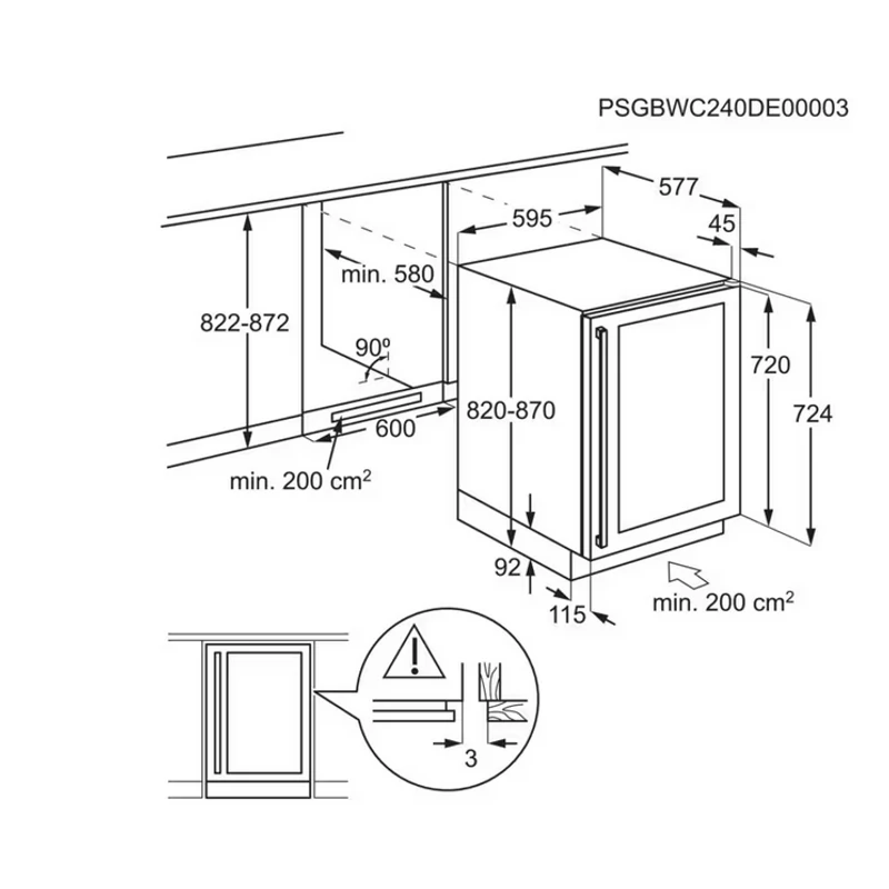 Electrolux EWS4052B5B beépíthető borhűtő 52 palack