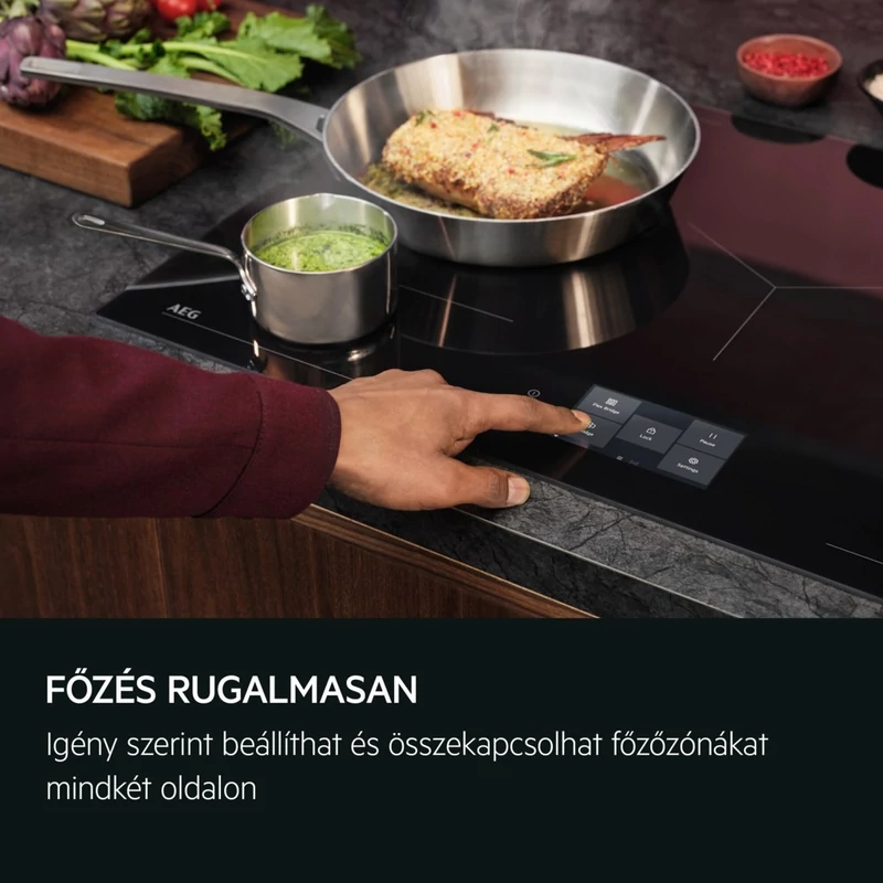 AEG TH85IH50IB SensePro beépíthető indukciós lap Hob2Hood 80cm