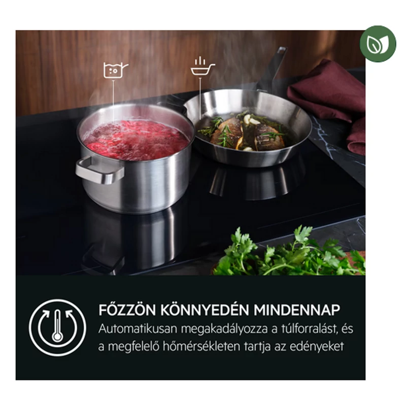 AEG TH85IM30FB Sense Boil&Fry beépíthető indukciós lap Hob2Hood 80cm