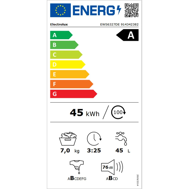 Electrolux EWS6327DE PerfectCare keskeny elöltöltős mosógép gőz funkció 7kg 1200f/p