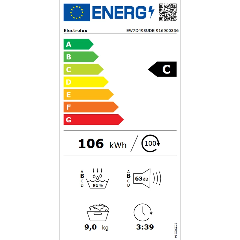 Electrolux EW7D495UDE DelicateCare hőszivattyús szárítógép 9kg Wifi sötét ezüst