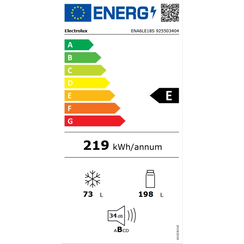 Electrolux ENA6LE18S beépíthető alulfagyasztós hűtőszekrény 178cm