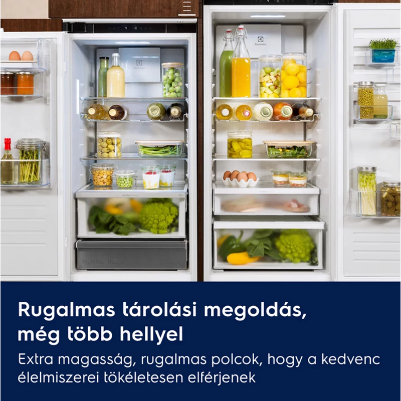Electrolux ENG8MD19S beépíthető alulfagyasztós hűtőszekrény Cooling360 NoFrost 188cm
