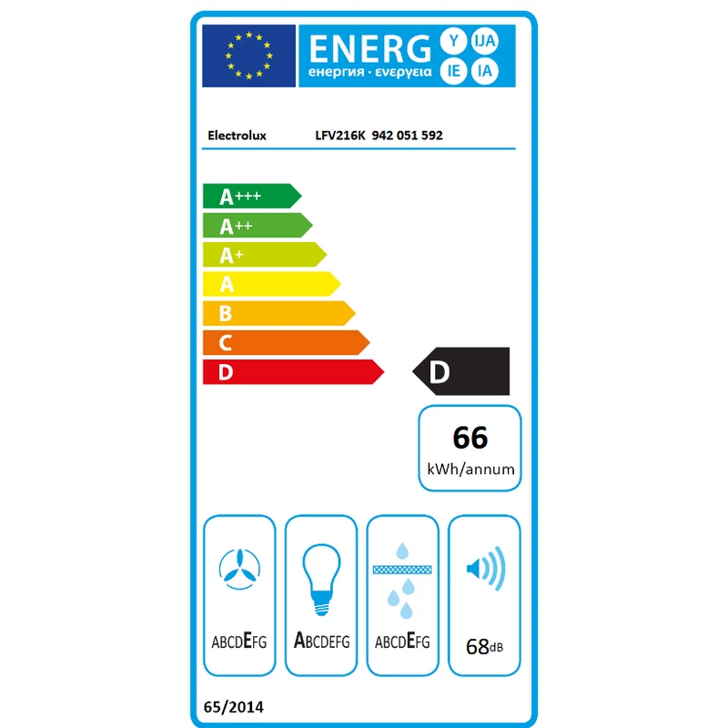 Electrolux LFV216K 300 ExtractionTech kürtős fali páraelszívó fekete 60cm