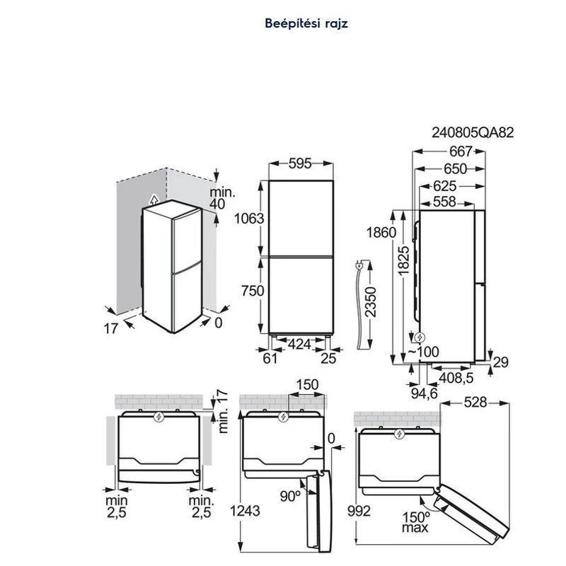 Electrolux LNT5ME32U1 alulfagyasztós hűtőszekrény NoFrost 185cm