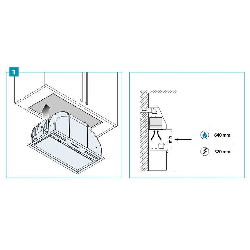Falmec BUILT-IN BURANO PLUS 50cm beépíthető páraelszívó fekete