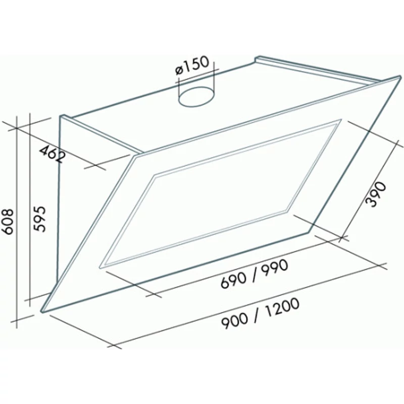 FALMEC Kürtős Páraelszívó Quasar Glass 120