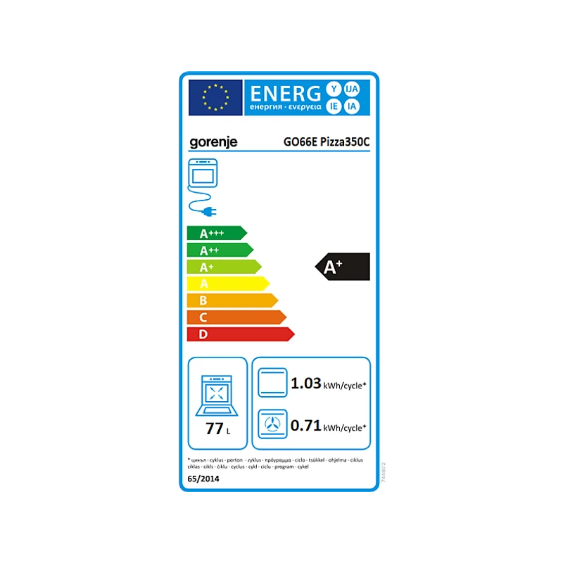 Gorenje GO66E Pizza 350C beépíthető sütő