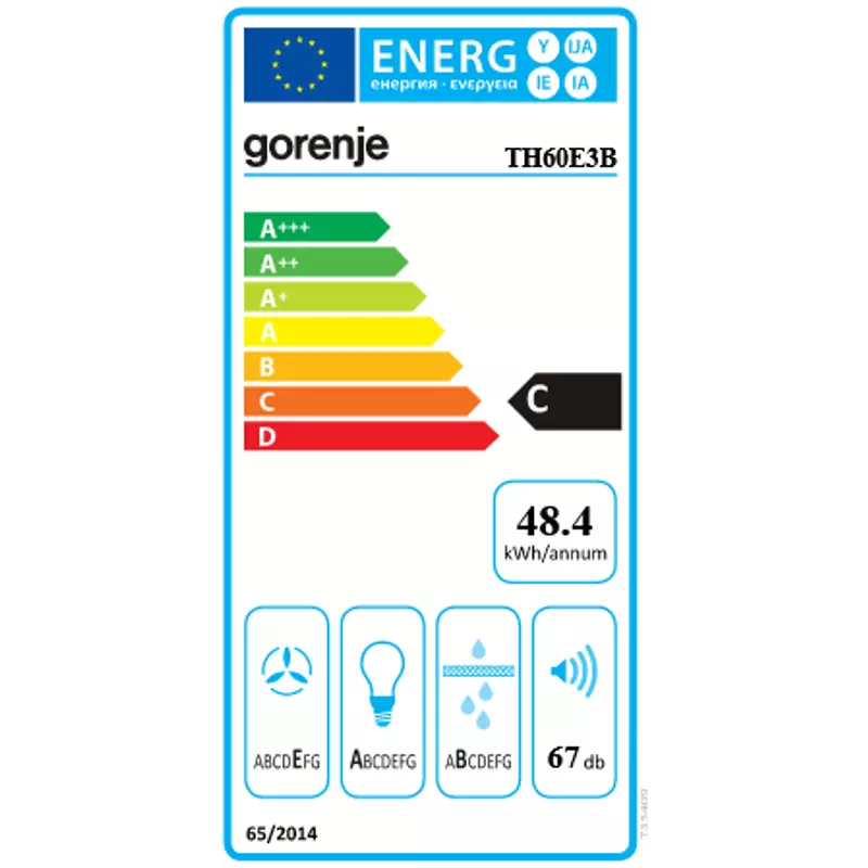 GORENJE TH60E3B Beépíthető teleszkópos páraelszívó