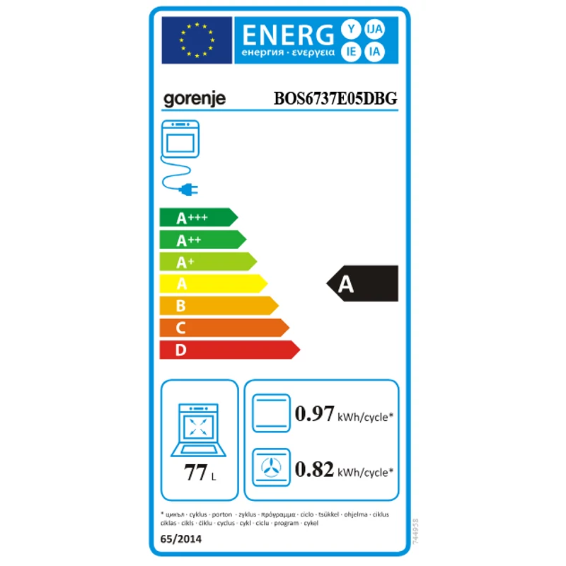 Gorenje BOS6737E05DBG beépíthető sütő