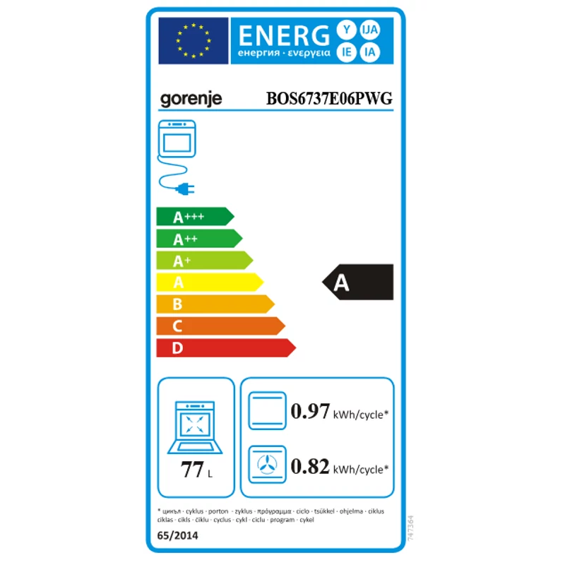 Gorenje BOS6737E06PWG beépíthető sütő fehér