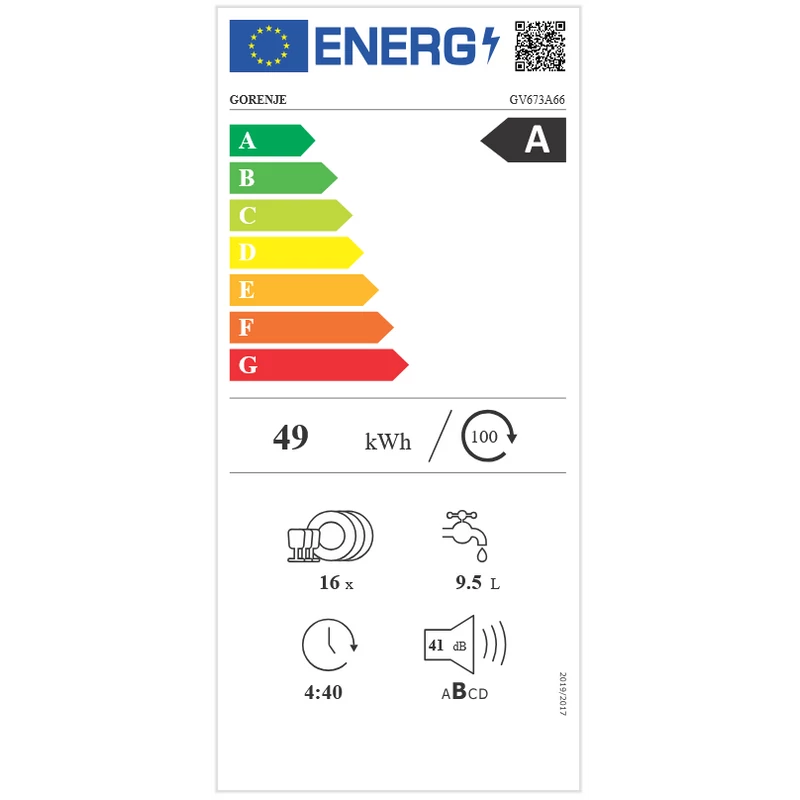 Gorenje GV673A66 teljesen beépíthető mosogatógép 60cm