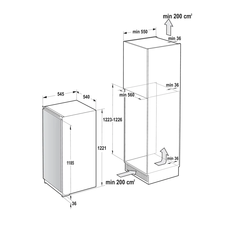 Gorenje RI512E41 Beépíthető Egyajtós hűtőszekrény