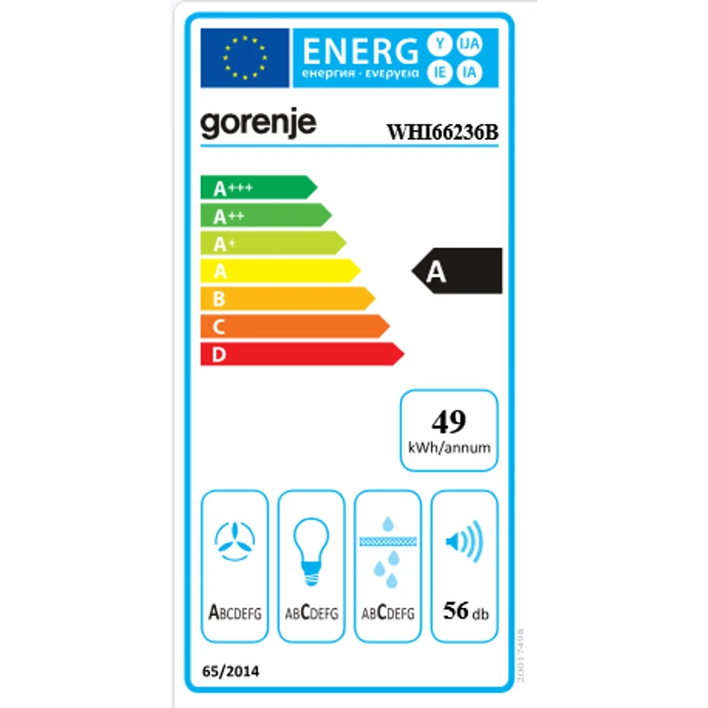 GORENJE WHI66236B Döntött fekete páraelszívó