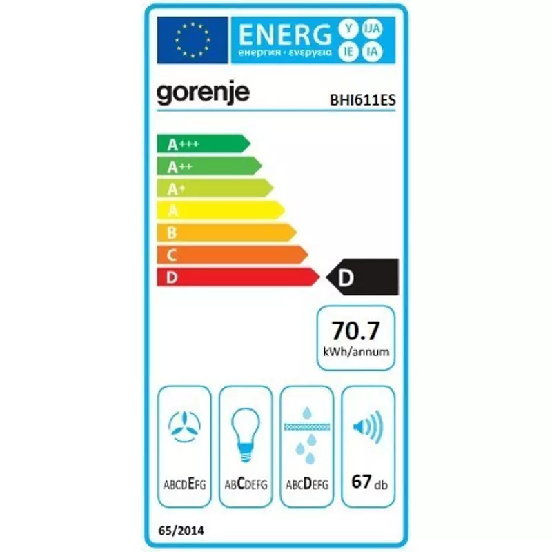 Gorenje BHI611ES kürtőbe építhető páraelszívó