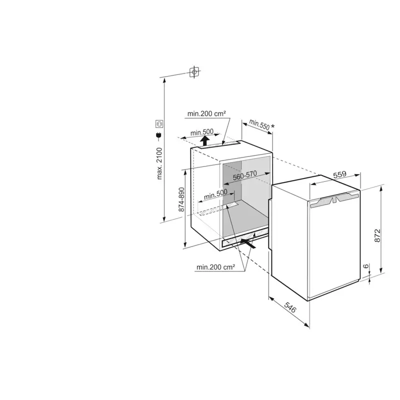 LIEBHERR IRd 3921 Plus beépíthető hűtőszekrény EasyFresh funkcióval belső fagyasztóval 88cm