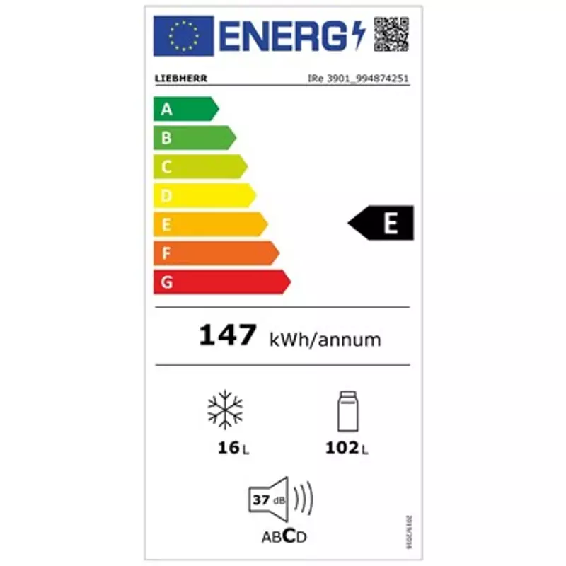 Liebherr IRe 3901 Pure beépíthető egyajtós hűtő 102/16L 87x56x55cm