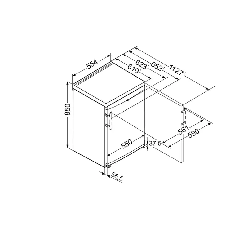 Liebherr TP 1420 Comfort egyajtós hűtő fehér 136L 85x55x63cm