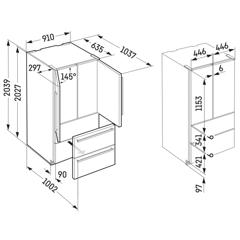 Liebherr CBNste 8872 BioFresh NoFrost francia ajtós szabadonálló hűtő nemesacél 203x91x62cm