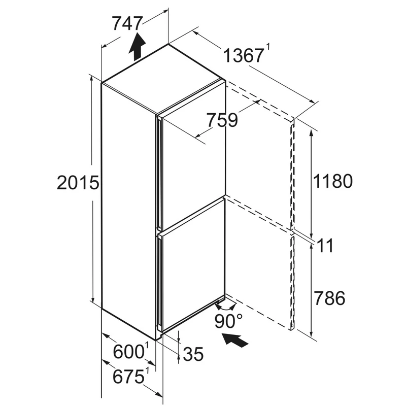 Liebherr CNd 7723 Plus NoFrost alulfagyasztós hűtő fehér 202x75x68cm