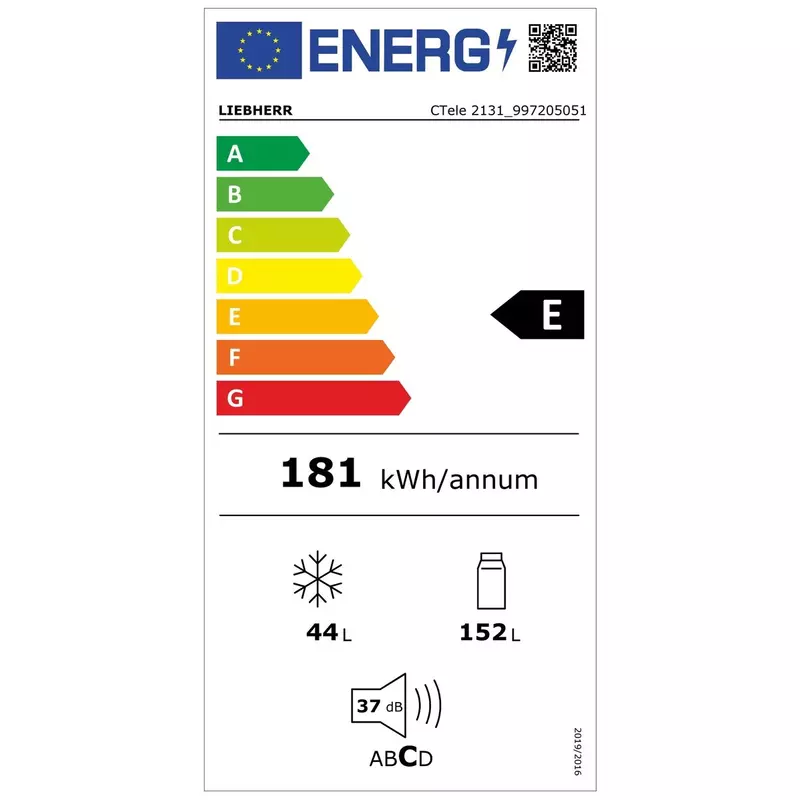 Liebherr CTele 2131 felülfagyasztós hűtő steel look 152/44L 124x55x63cm