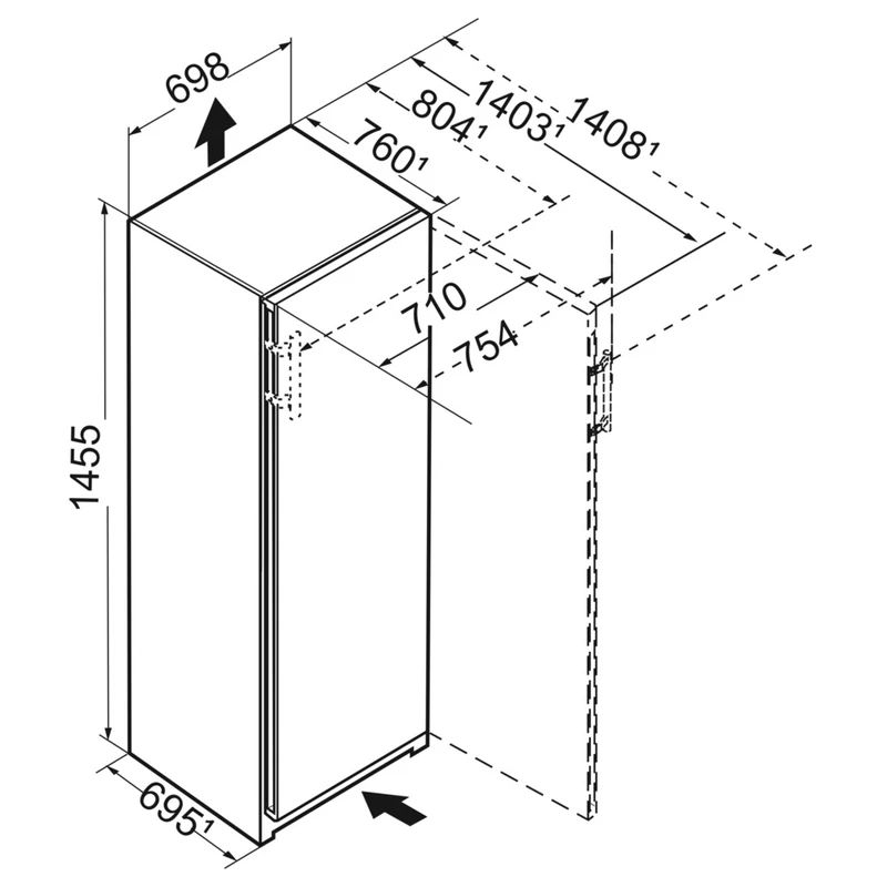 Liebherr FNc 667i Peak NoFrost fagyasztószekrény fehér EasyTwist-Ice 260L 146x70x76cm