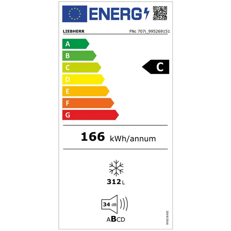 Liebherr FNc 707i Peak NoFrost fagyasztószekrény fehér EasyTwist-Ice 312L 166x70x76cm