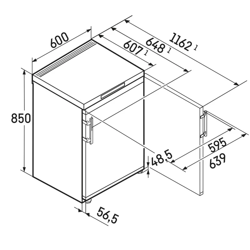 Liebherr FNsddi 1624 Plus NoFrost fagyasztószekrény nemesacél 92L 85x60x61cm