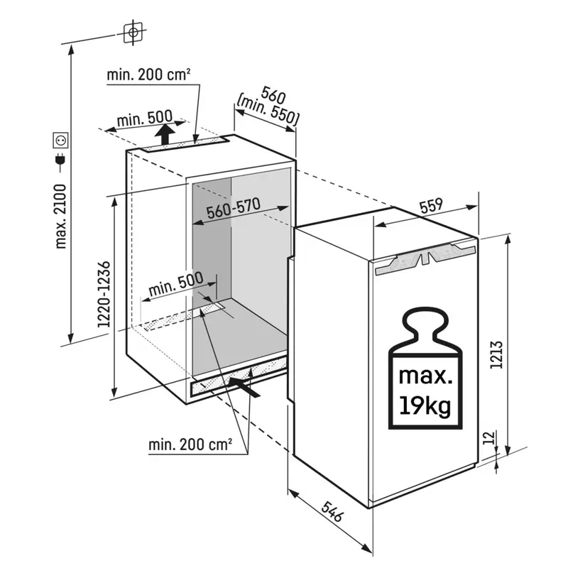 Liebherr IRBAb 4170 Peak BioFresh Professional AutoDoor beépíthető hűtő 122x56x55cm