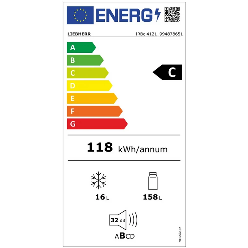 Liebherr IRBc 4121 Plus BioFresh beépíthető hűtő 158/16L 122cm