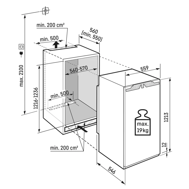 Liebherr IRBc 4121 Plus BioFresh beépíthető hűtő 158/16L 122cm