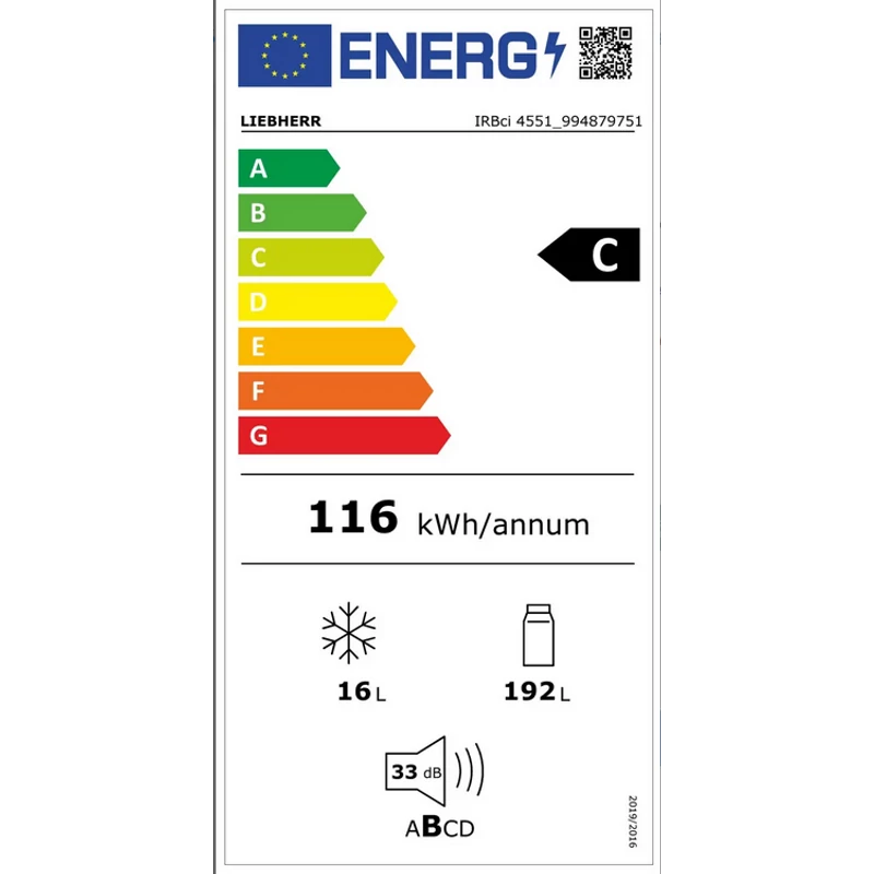 Liebherr IRBci 4551 Prime BioFresh beépíthető hűtő 192/16L 140cm