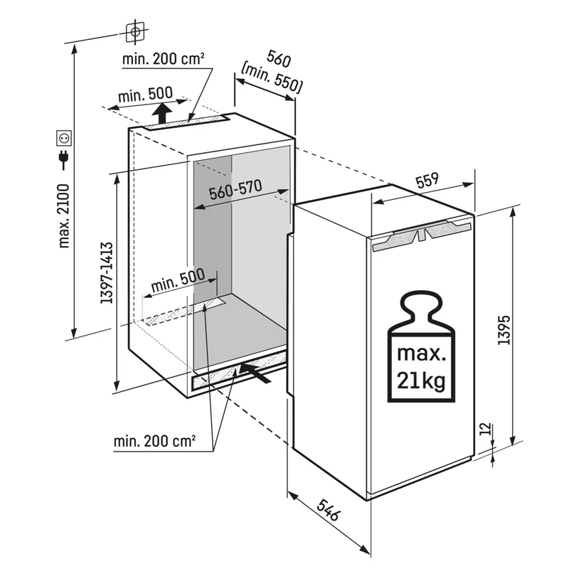 Liebherr IRBci 4571 Peak BioFresh Professional beépíthető hűtő 192/16L 140cm