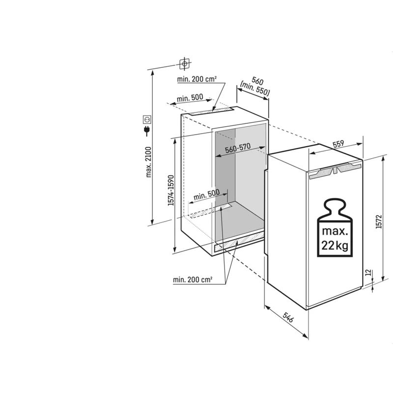 Liebherr IRBdi 4851 Prime BioFresh beépíthető egyajtós hűtő 211/27L 158cm