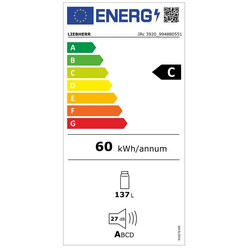 Liebherr IRc 3920 Plus beépíthető egyajtós hűtő EasyFresh 137L 87cm