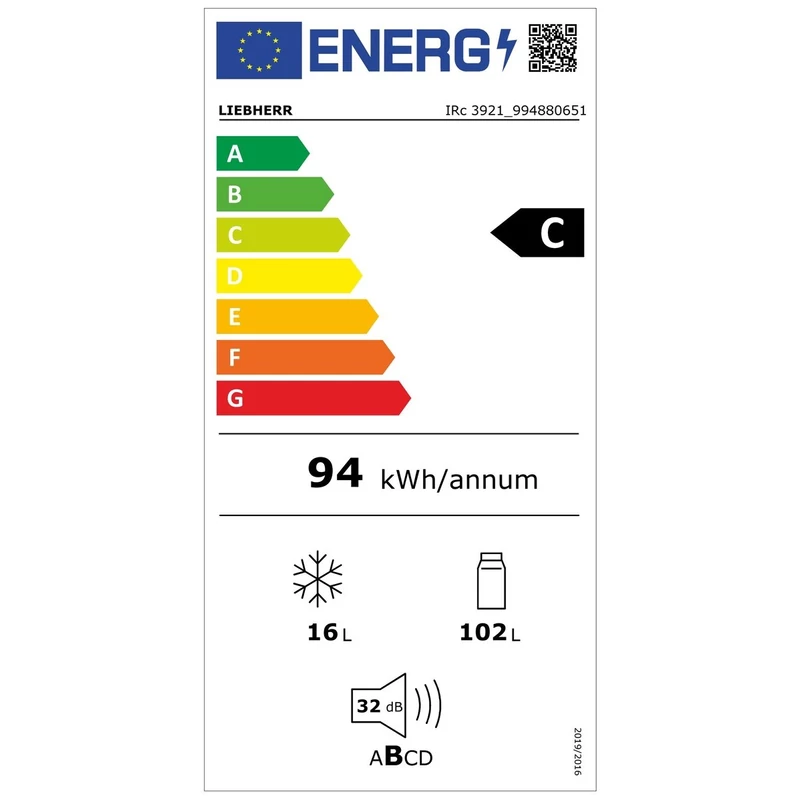 Liebherr IRc 3921 Plus beépíthető egyajtós hűtő EasyFresh 102/16L 87cm