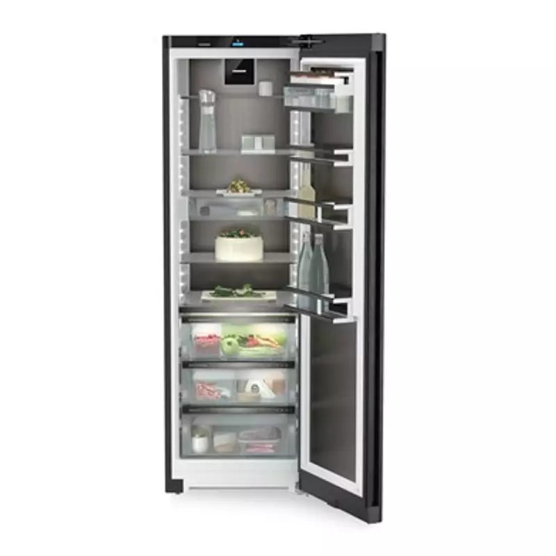 Liebherr RBbsc 528i Peak BioFresh egyajtós hűtő BlackSteel 382L 186x60x68cm