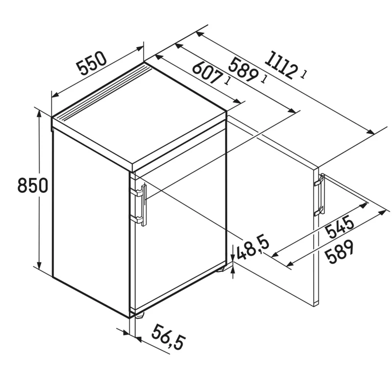 Liebherr Rc 1401 Pure szabadonálló hűtő fehér 97/15L 85x55x61cm