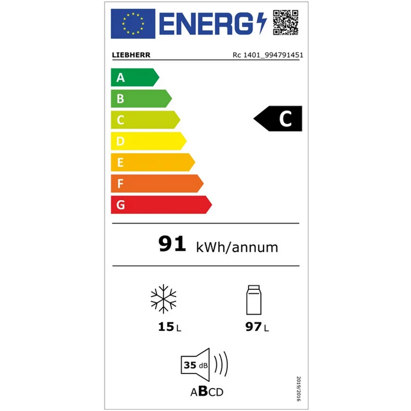 Liebherr Rc 1401 Pure szabadonálló hűtő fehér 97/15L 85x55x61cm