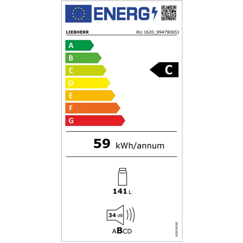 Liebherr Rci 1620 Plus szabadonálló hűtő fehér 141L 85x60x61cm