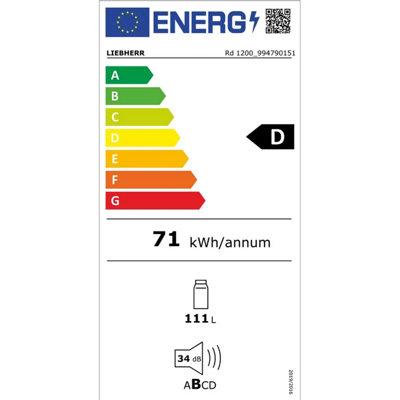 Liebherr Rd 1200 Pure szabadonálló hűtő fehér 85x50x61cm