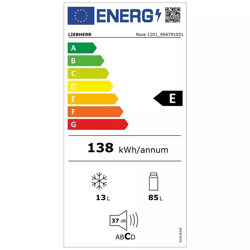 Liebherr Rsve 1201 Pure asztali hűtőszekrény ezüst 85/13L 85x50x61cm