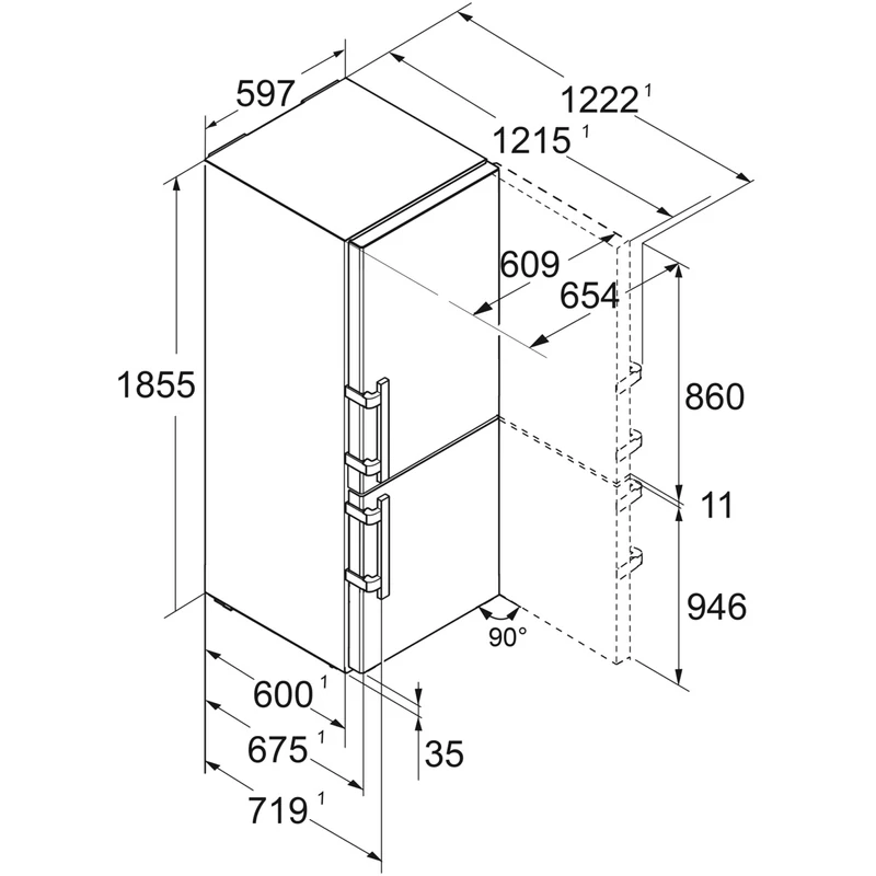 Liebherr SBNsdd 526i Prime BioFresh NoFrost szabadonálló hűtő nemesacél 186x60x68cm