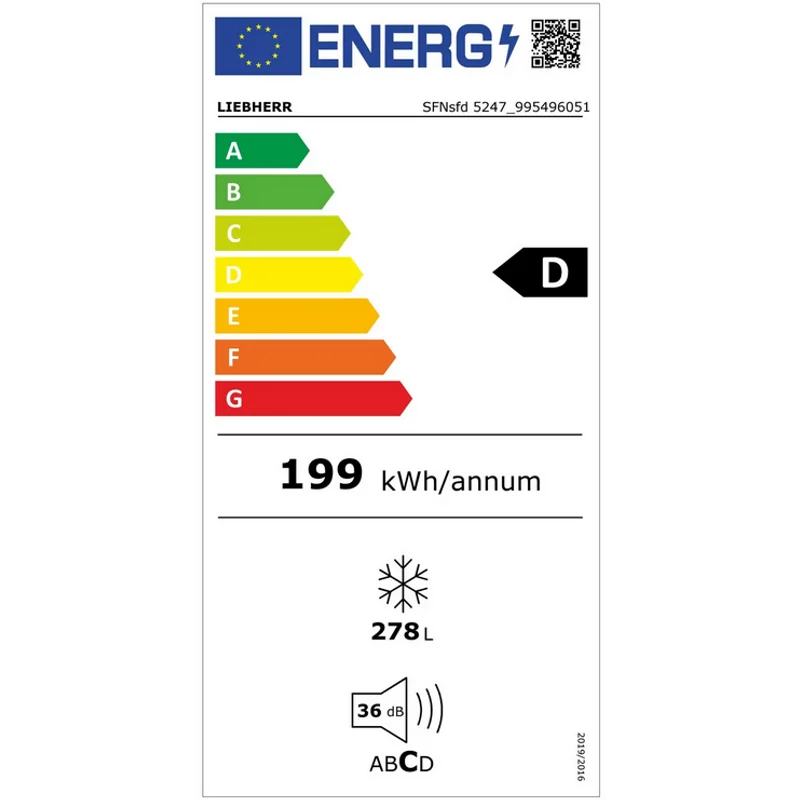 Liebherr SFNsfd 5247 Plus NoFrost IceTower fagyasztószekrény nemesacél 278L 186x60x68cm