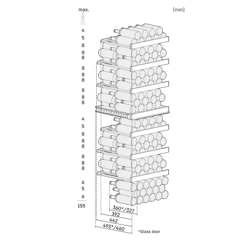 Liebherr WPsd 5252 Vinidor borhűtő 155 palack nemesacél 186x60x68cm