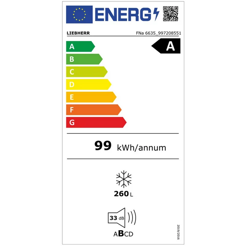 Liebherr FNa 6635 Plus NoFrost fagyasztószekrény fehér 260L 146x70x76cm