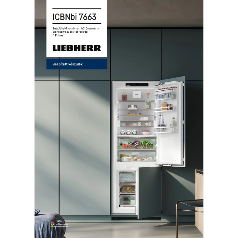 Liebherr ICBNbi 7663 Prime beépíthető alulfagyasztós hűtő BioFresh funkcióval 194x71cm
