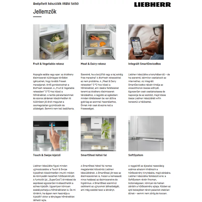 Liebherr IRBbi 5650 Prime beépíthető egyajtós hűtő BioFresh funkcióval 194x56cm