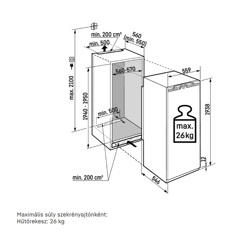 Liebherr IRBci 5620 Plus beépíthető egyajtós hűtő BioFresh funkcióval 194x56cm